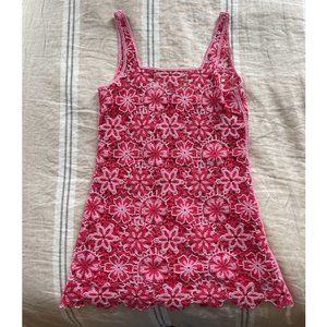 Zara Pink CROCHET FLORAL DRESS SPECIAL EDITION Size Small